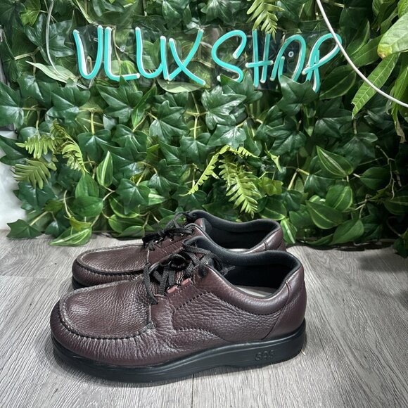 Men SAS Sz 10 wide Cordovan Burgundy Leather Bout Time Lace-up Comfort Shoe main image 9